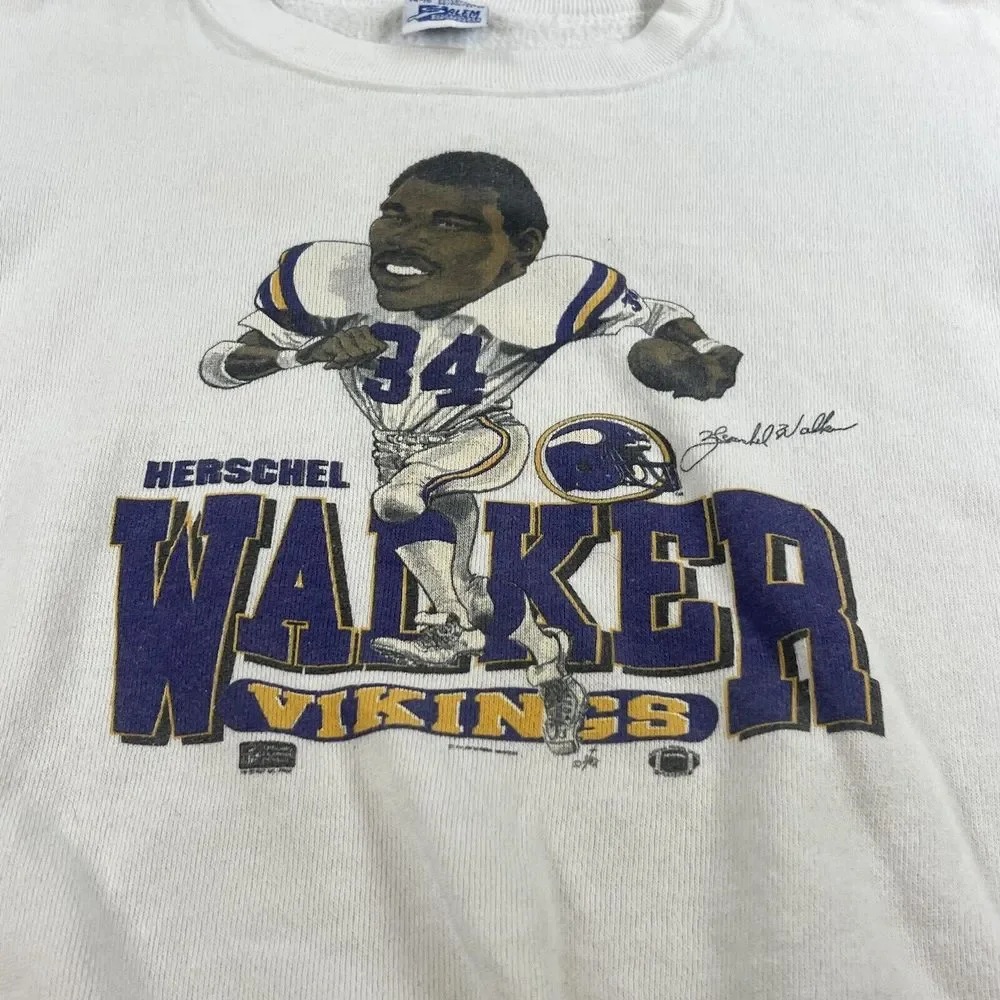 Salem Herschel Walker Crewneck Sweatshirt Youth L Caricature Minnesota Vikings‎